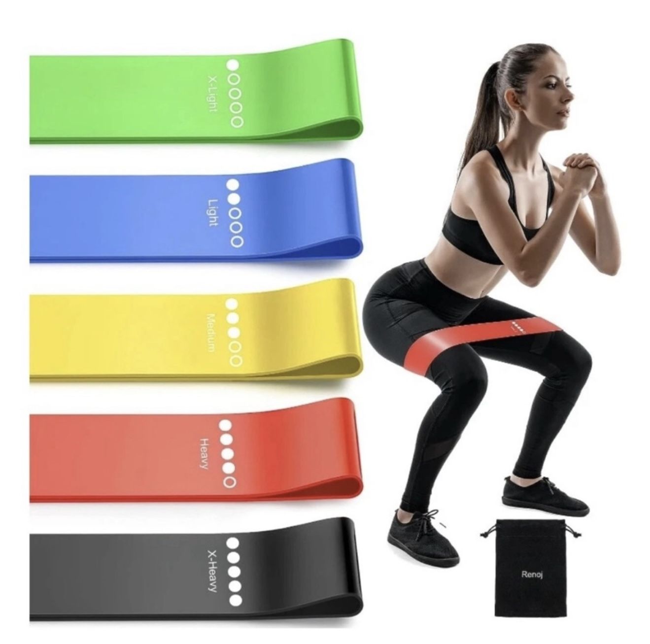 Resistance Bands 5 Set of Stretch Bands Strength Building