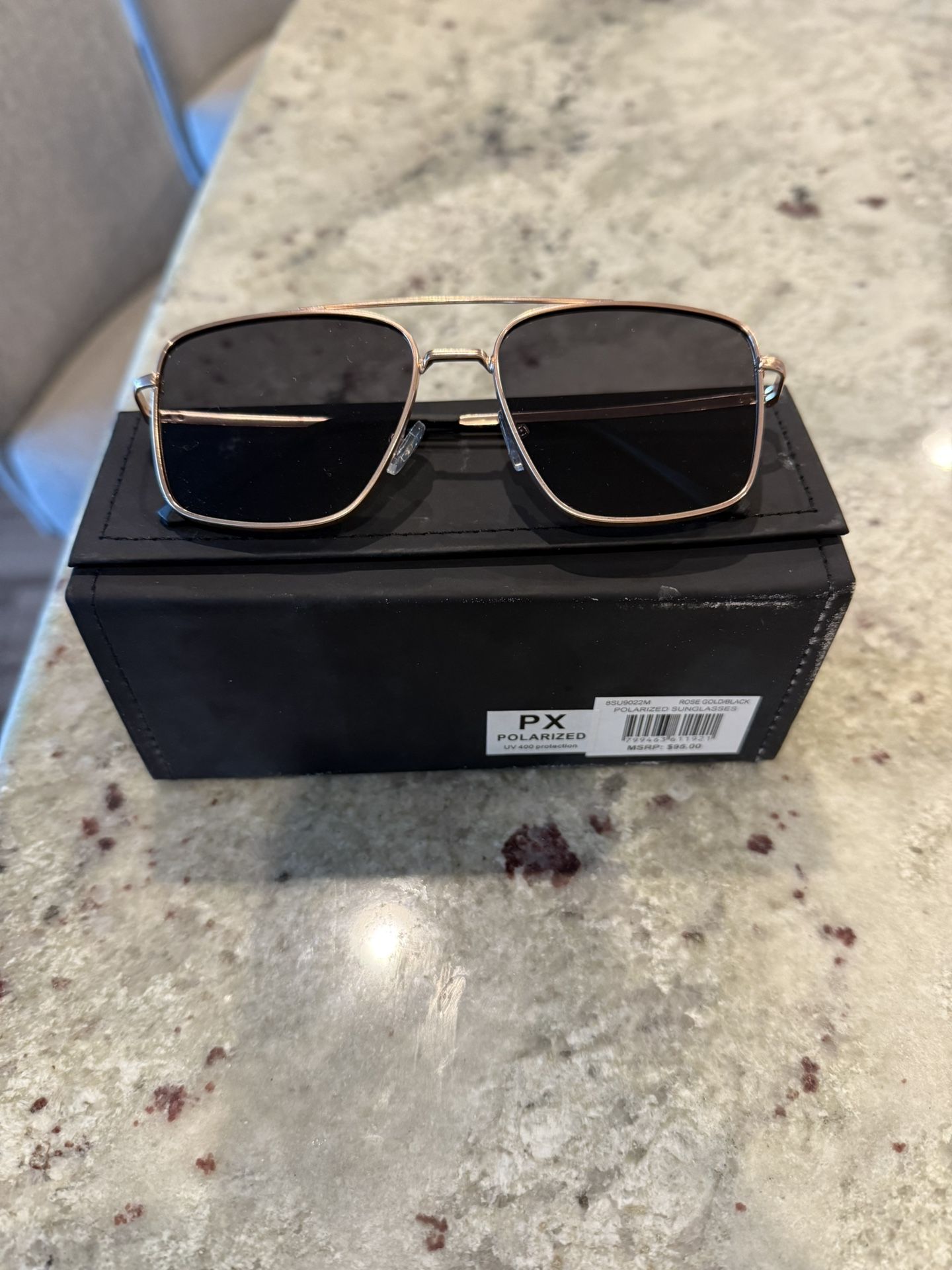 PX Polarized Rose Gold/Black Sunglasses 