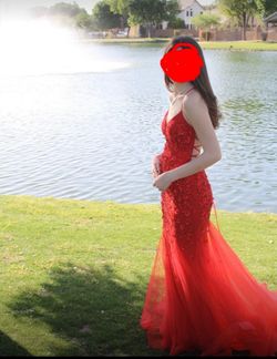 Red Sequin Mermaid Formal Gown