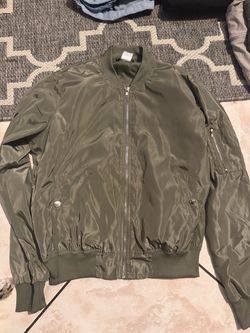Olive Bomber Jacket - women’s Lightweight Zip-Up