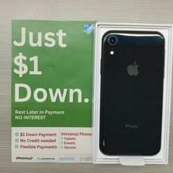 APPLE IPHONE XR 64GB UNLOCKED.   FREE SMARTWACH/ HEADPHONES. PAY $1 TODAY  REST IN  PAYMENTS.  NO  CREDIT NEEDED FINANCING 