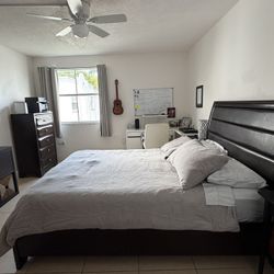 Queen bed and mattress 