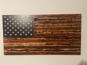 Rustic Wood American Flag