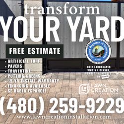 Turf, Pavers, Fire-pits, Putting Greens, BBQs, Wall, Travertine, Full Remodels