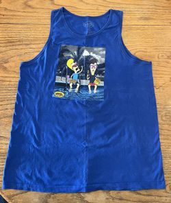 Men’s MTV Beavis & Butthead Blue Tank Top Shirt Size XL