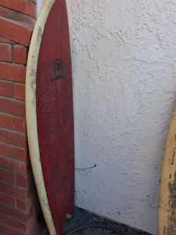 6'1 Island Water Sports  Red Twin Fin/ Fish