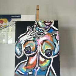 Nude Abstract 24x30 Painting Original 