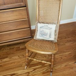Rocking Chair
- Wood Base with Rattan Seat &  Rattan Back