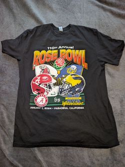 2024 Rose Bowl T Shirt Alabama vs Michigan Roster Tee Mens M Black College Football