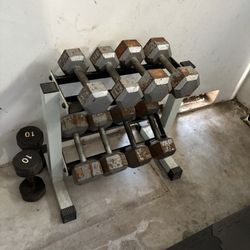 10-30 lb Dumbbell Set with Rack