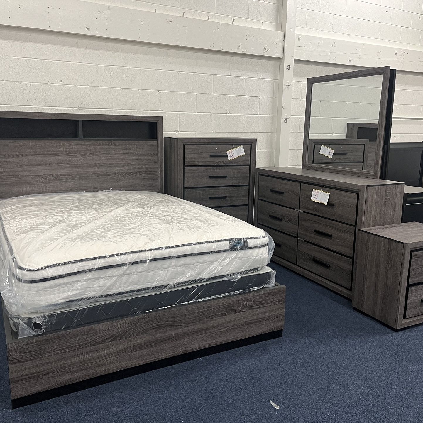 Grey Queen 4pc Bedroom Set