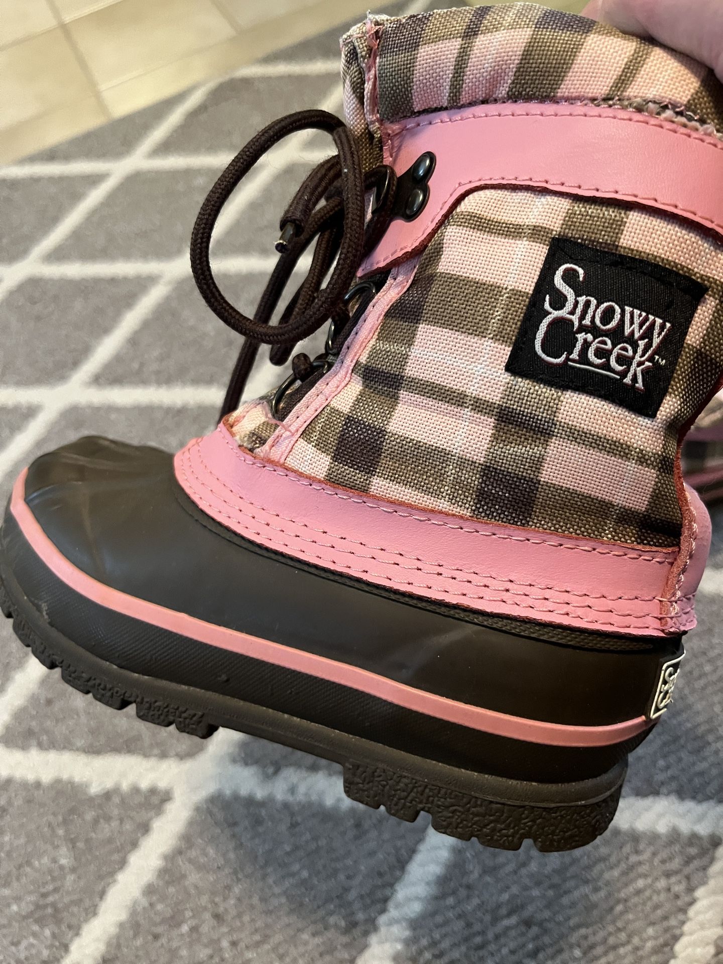 Girls Duck Snow Boots Fleece Lined Sz 13