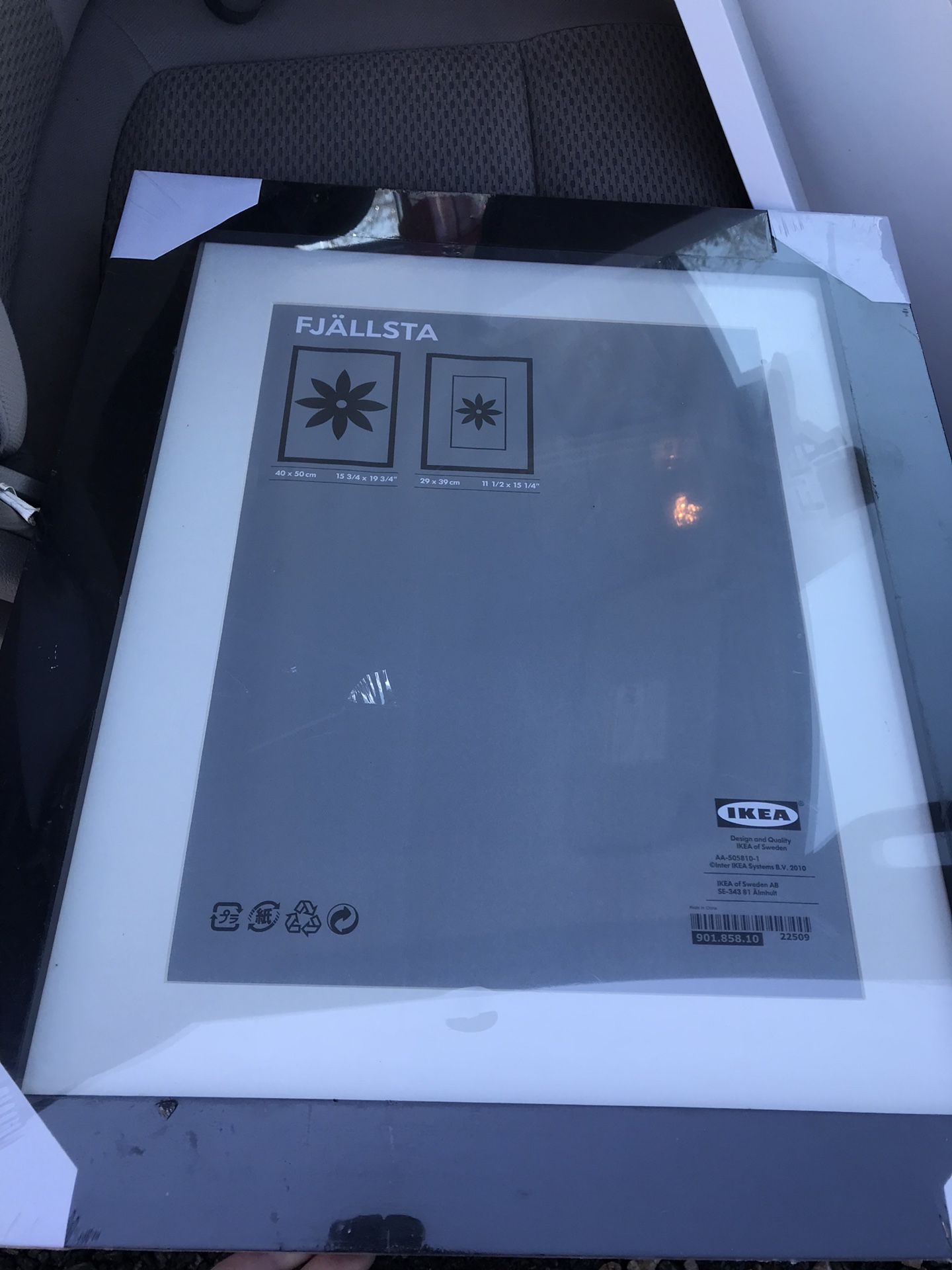 Brand new picture frame, black wood, still in plastic