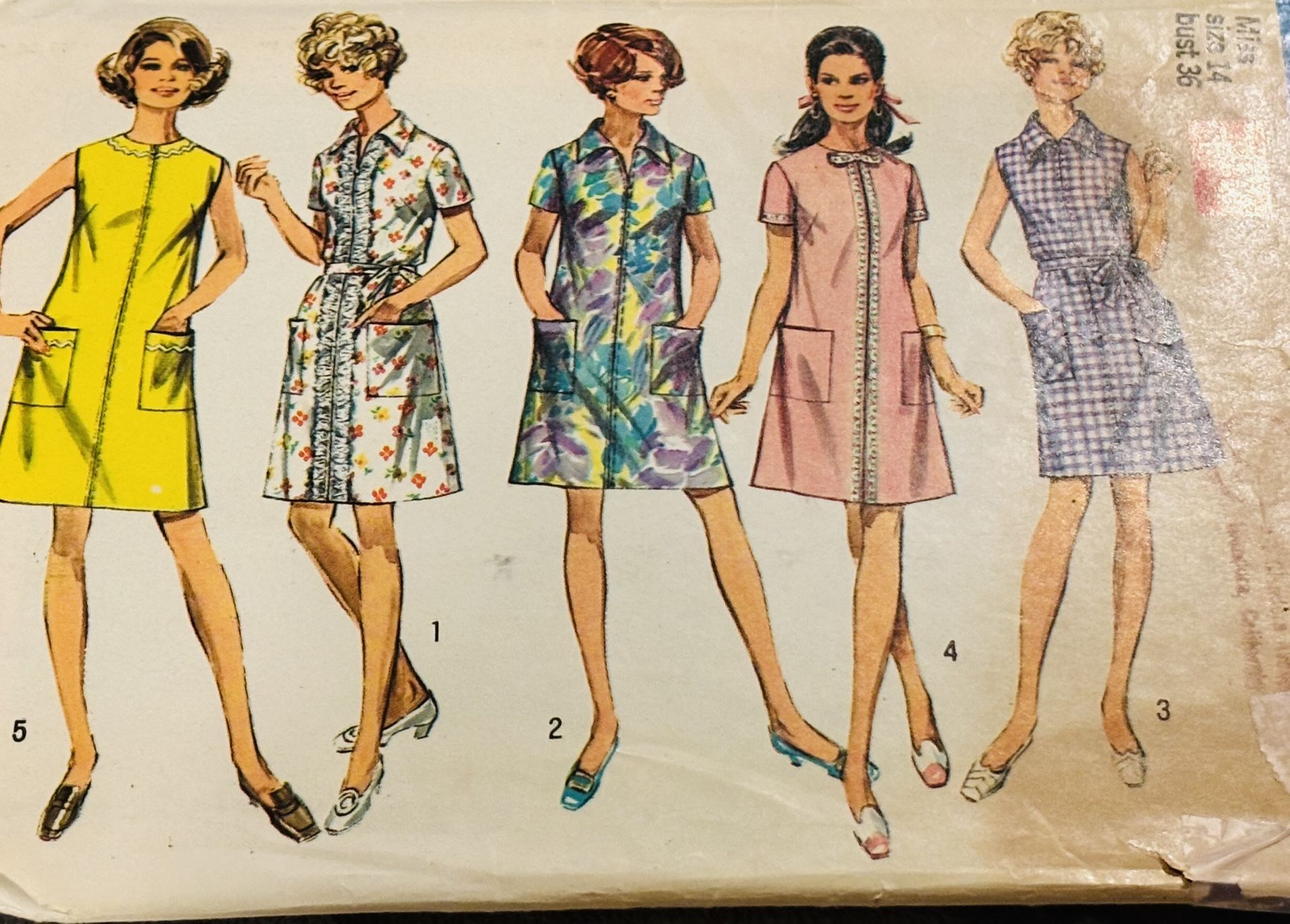 Vintage Dress Simplicity 8285 Pattern Sizes 14 Rare Find Pre Owned
