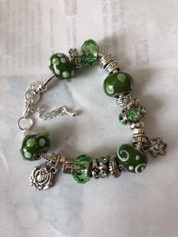 Green handmade bracelet
