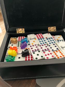 Big set of dominoes with trains