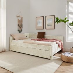 Vanna Full Size Daybed with Curved Backrest, Trundle and USB Port