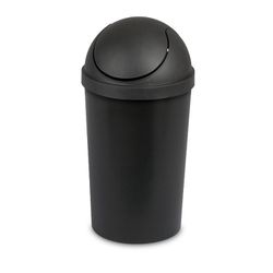 3 Gal. Round SwingTop Wastebasket Plastic, Black