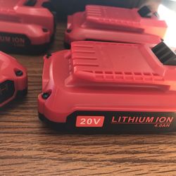 20v Li-ION 4.0Ah Replacement Batteries For Craftsman