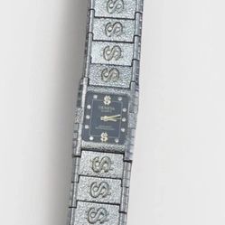 men’s Geneva Luxury Dollar Sign Silver Toned Band Wrist Watch Flashy 9 1/2 In