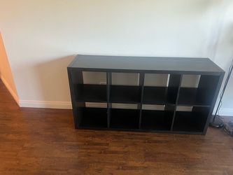 Black 8-Cube Storage Shelf Unit