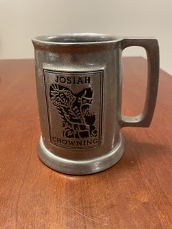Vintage Josiah Chowning Pewter Bear Mug