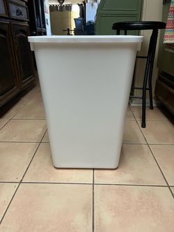 Free White Plastic Trash Bin