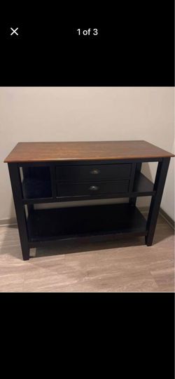 Black wood console table