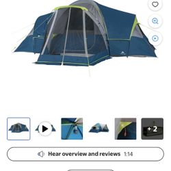 Ozark Trail 10-Person Dome Tent with Screen Porch – 3-Room Family Camping Tent with Weather Protection