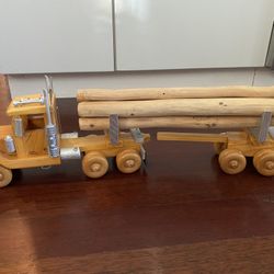 Collectible Scale Logging Truck, Excellently Crafted In Wood