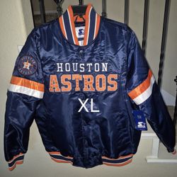 STARTER HOUSTON ASTROS INSULATED SNAP ON JACKET 