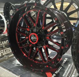 XPD OFF ROAD 20X10 5X127/139.7 GLOSS BLACK MILLED RED. CHECK PRICE