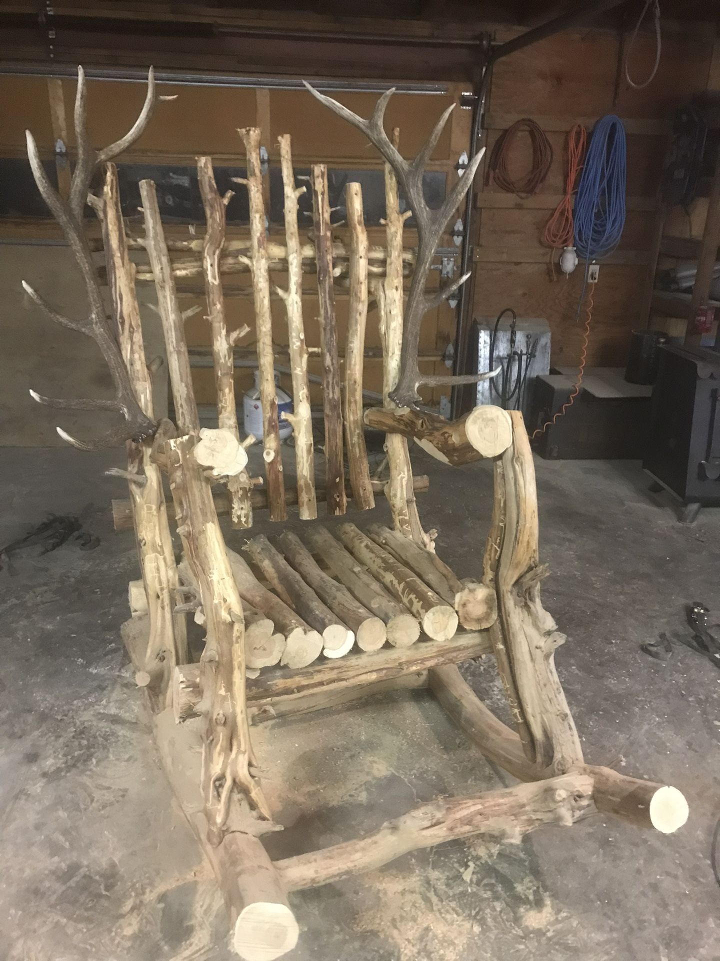 Rustic Log Rocking Chair