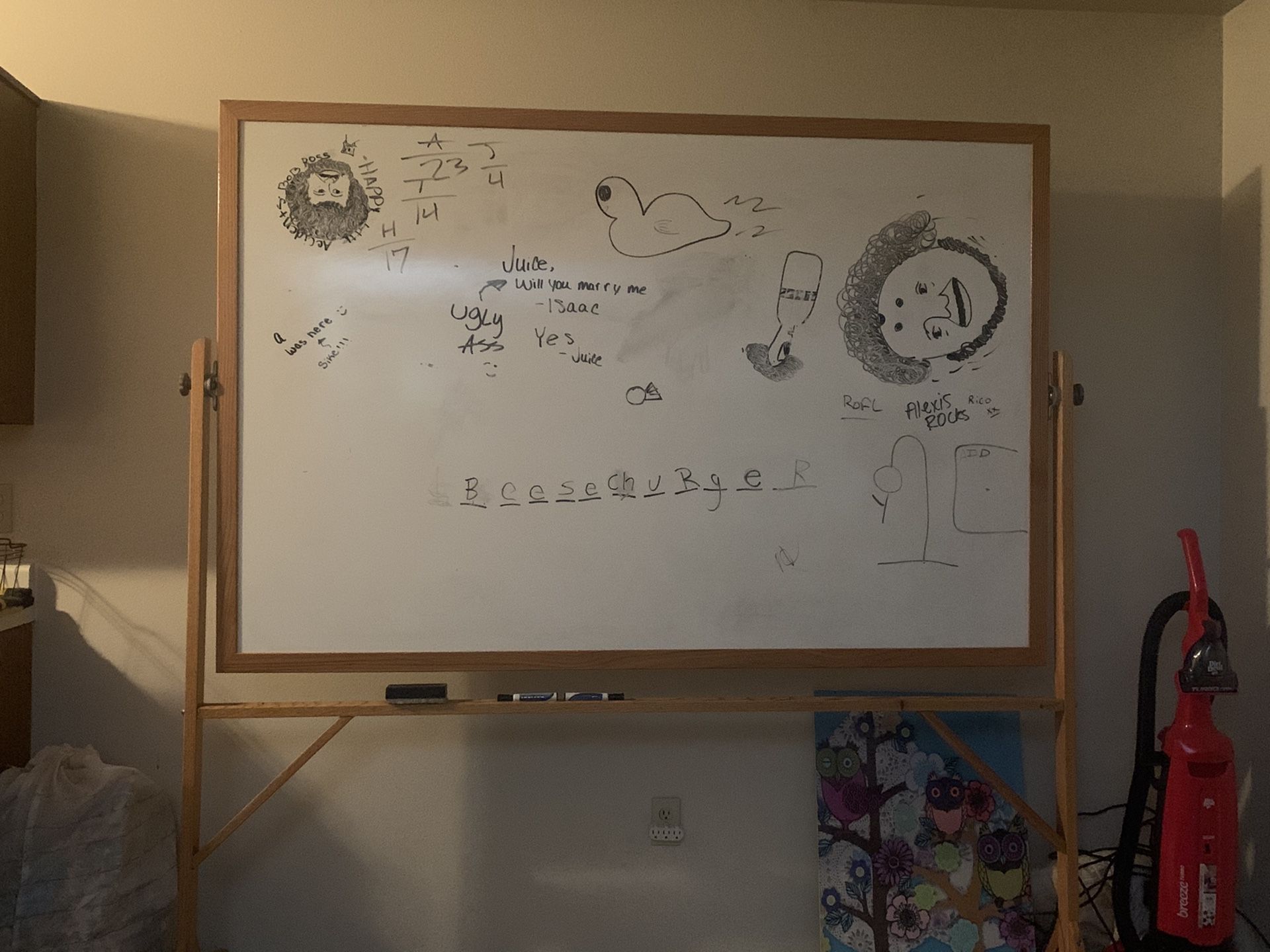 Double sided dry erase board