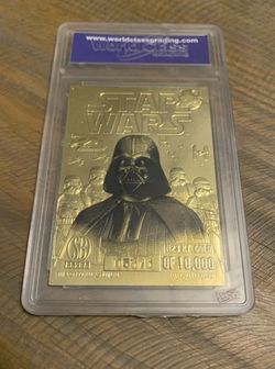 1996 Star Wars Darth Vader Edition Obi Wan Kenobi Limited Edition Card 23kt Gold WCG10