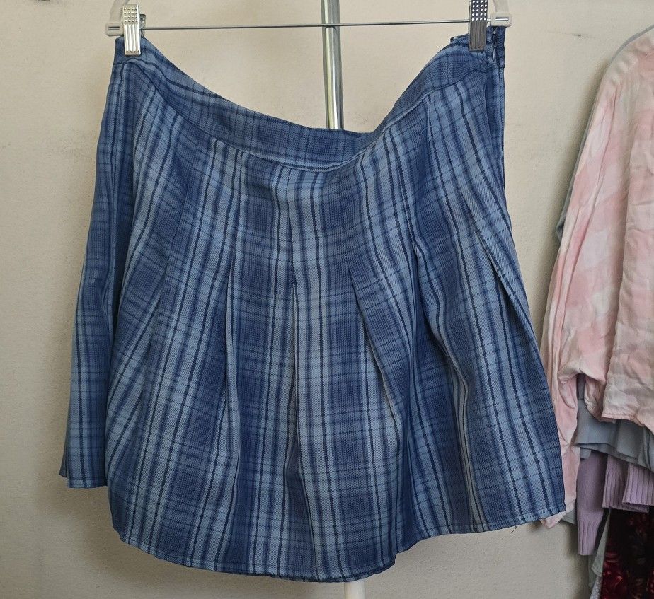2XL Pleated Blue Skirt