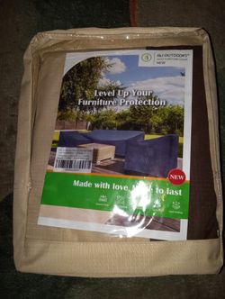 F&J Brand New Outdoors Patio Furniture Cover Size 126(W)×83(D)×27.5(H) Beige+Coffee 