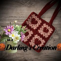 Crochet Handmade Granny Square Bag