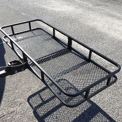 (New) $125 Folding Cargo Rack Carrier 60x25 Inches Fold Up Basket 2” Hitch Receiver, 500lbs Max 