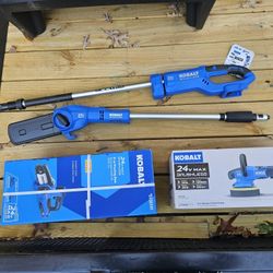 Kobalt 24V PRUNING SAW, POLE SAW, AND POLISHER -NEW With Battery And Charger