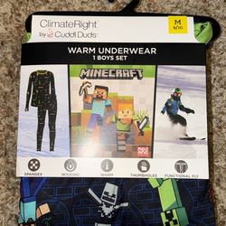 Climateright By Cuddl Duds Minecraft Boys Thermal Set, Sizes M