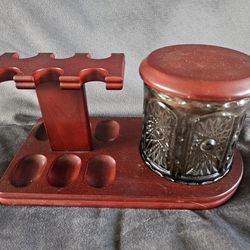 Wood & Glass Pipe Holder