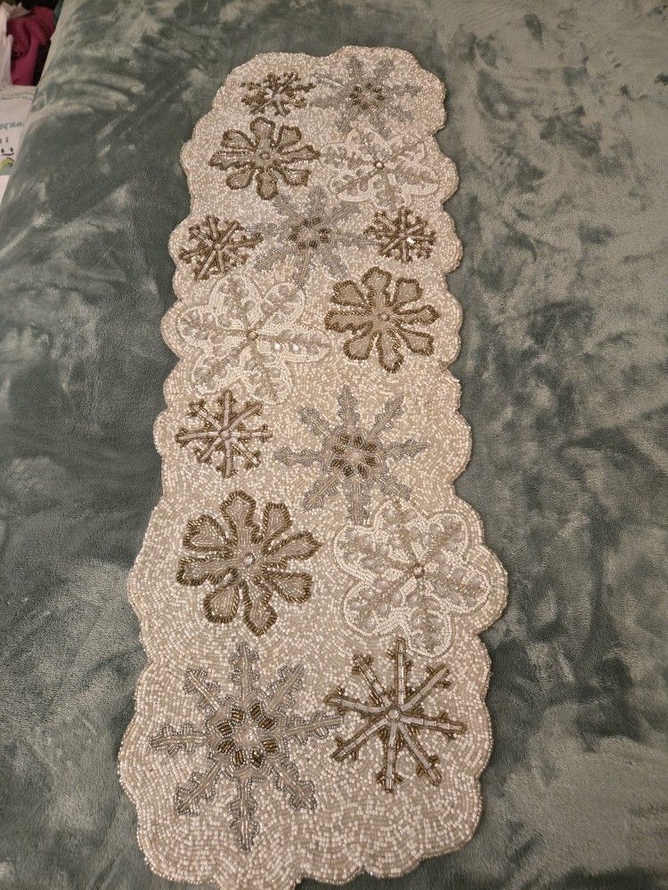 Gorgeous beaded table runner