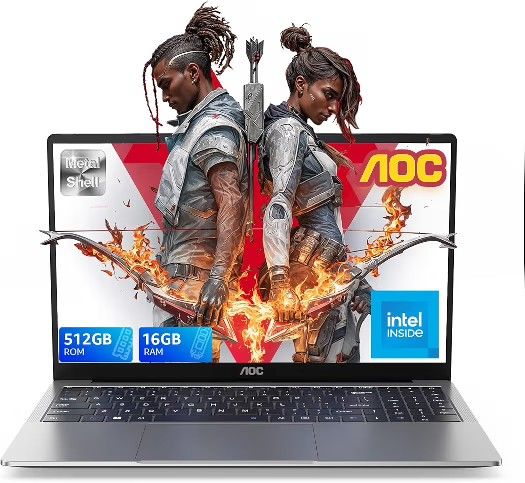 Laptop Computer 15.6" Full HD IPS Display Laptop with N97 Processor(Up to 3.6GHz)Work Laptops 16GB RAM 512GB SSD Windows 11 Laptop Business Computer L