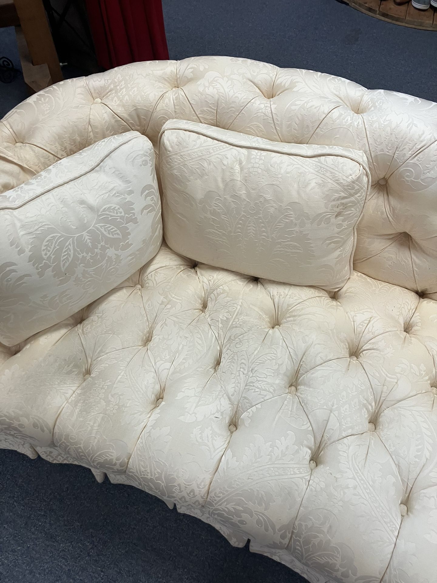 WHITE CURVED COUCH