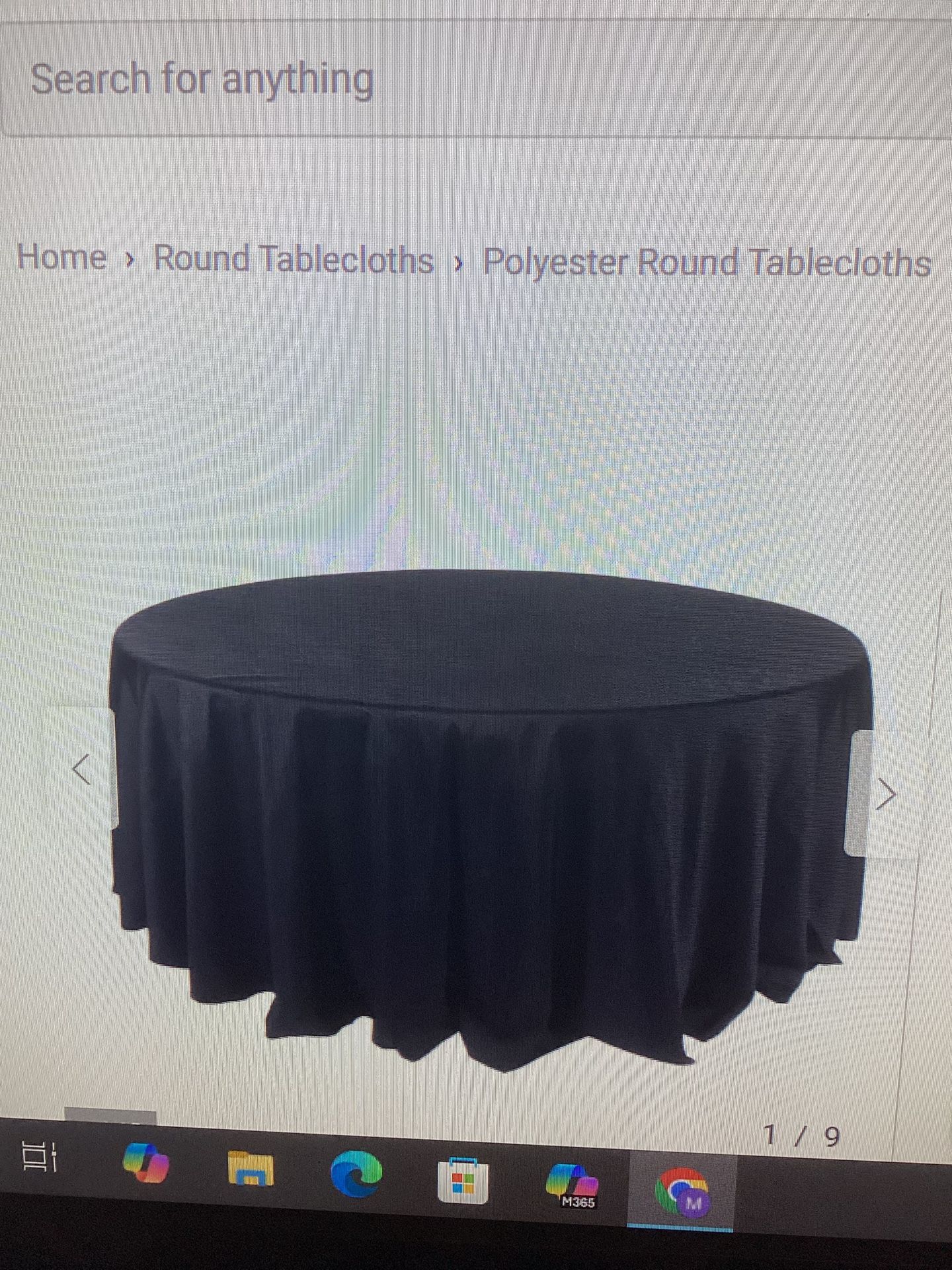 New 132” Round Tablecloth 