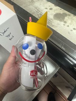 Jack in the Box sipper glass cup