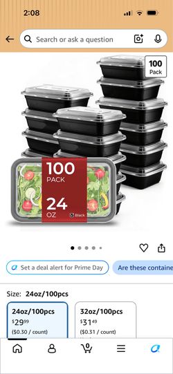 Brand New - Biocean 100 pack 24 oz Meal Prep Containers