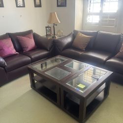 Leather Couch & Loveseat