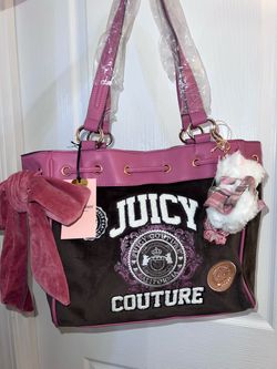 Juicy Couture Exclusive Varsity Tote Chocolate Daydreamer Bag new with tags